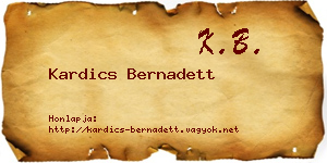 Kardics Bernadett névjegykártya
