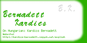 bernadett kardics business card